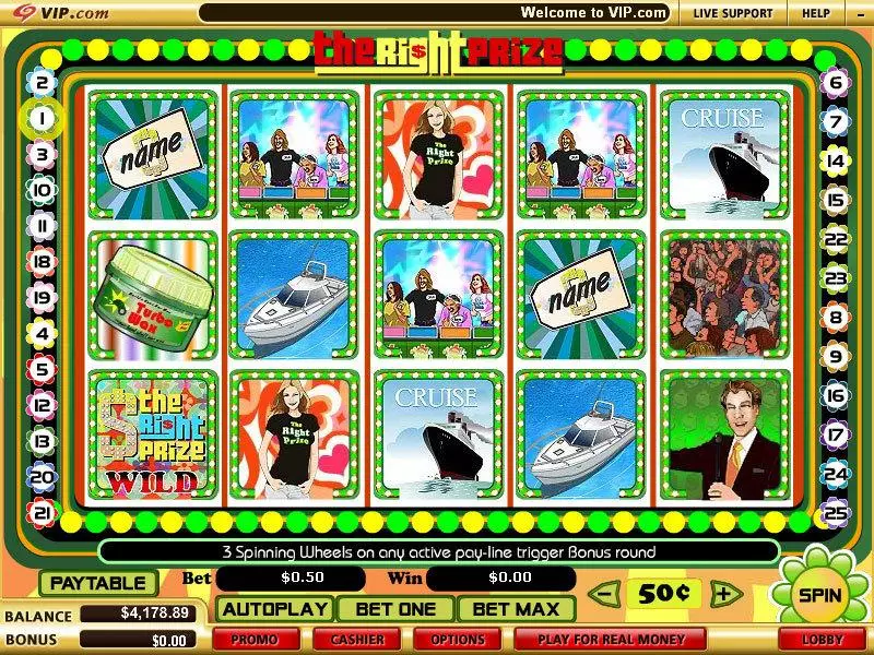 The Right Prize slots Main Screen Reels