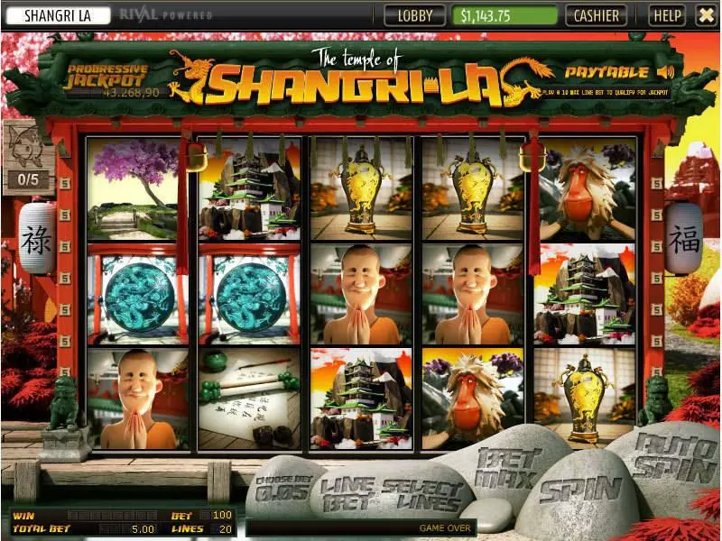 The Temple of Shangri-La slots Main Screen Reels