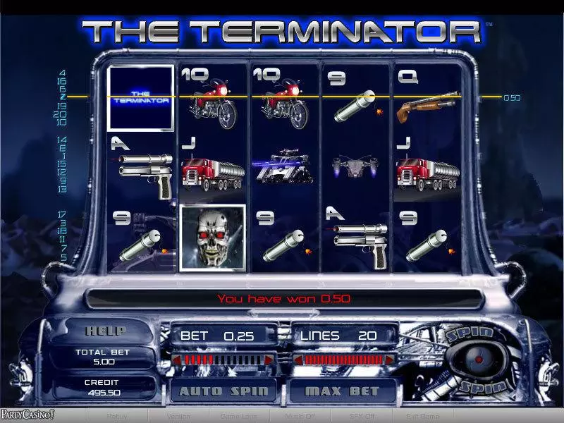 The Terminator slots Main Screen Reels