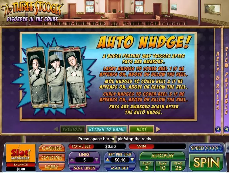 The Three Stooges Disorder in the Court slots Info and Rules