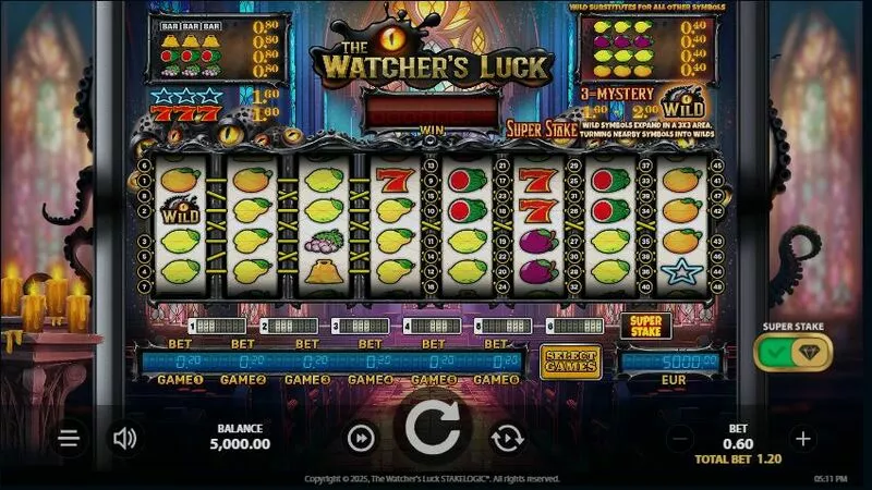 The Watcher's Luck slots Main Screen Reels