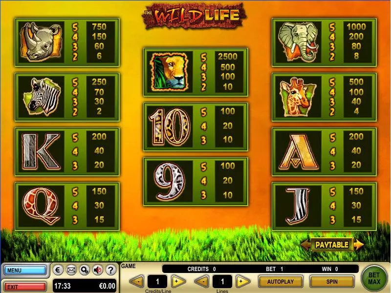 The Wild Life slots Info and Rules