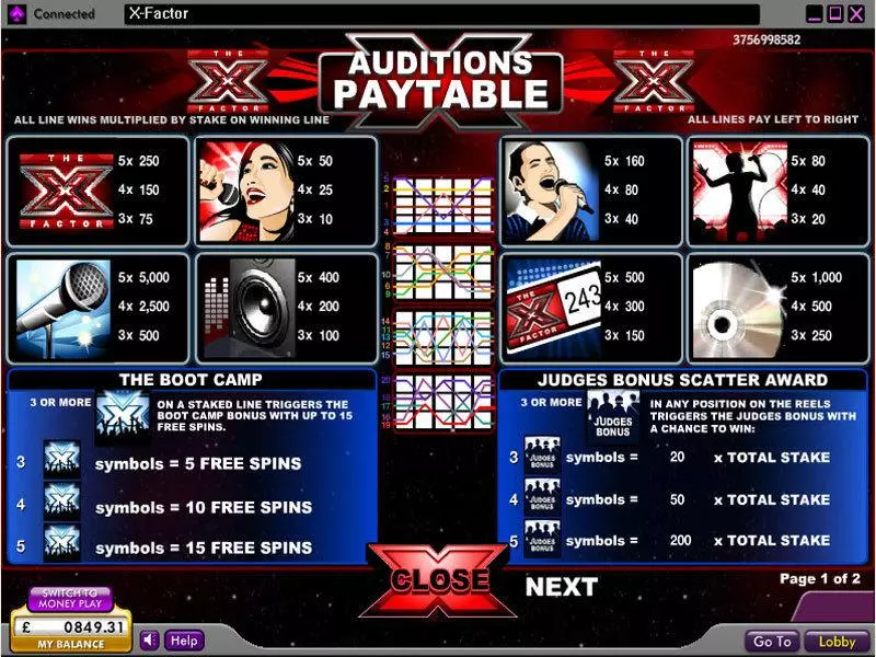 The X Factor slots Info and Rules