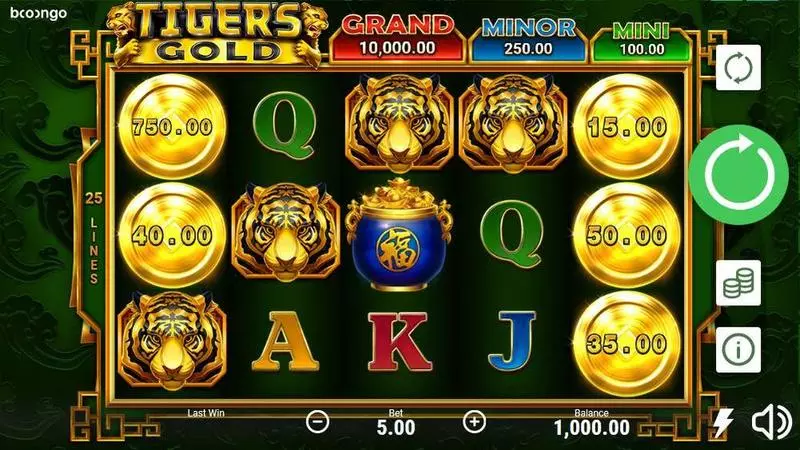 Tiger's Gold: Hold and Win slots Main Screen Reels