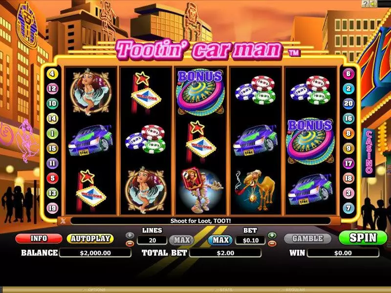 Tootin' Car Man slots Main Screen Reels