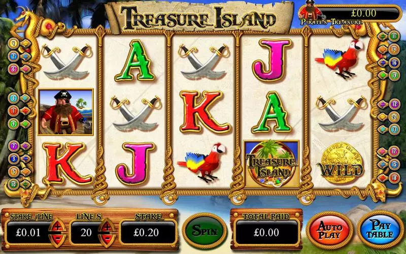 Treasure Island slots Main Screen Reels