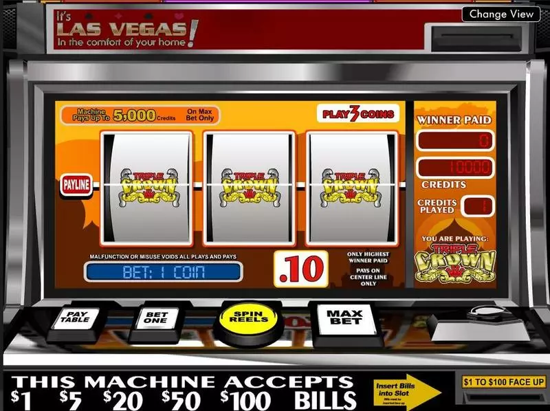 Triple Crown slots Introduction Screen
