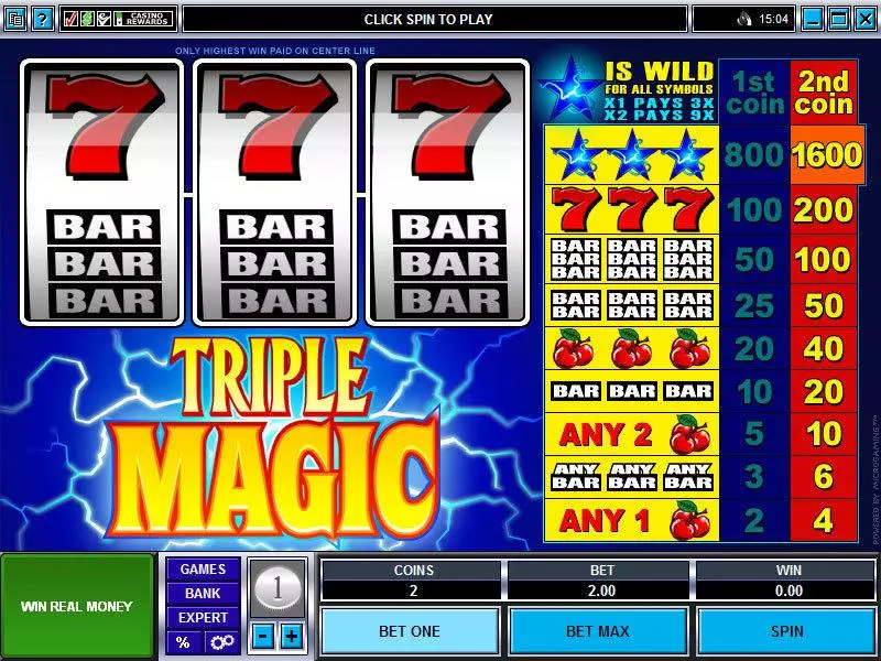Triple Magic slots Main Screen Reels