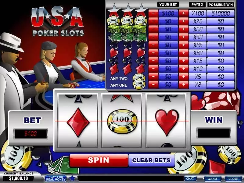USA Poker slots Main Screen Reels