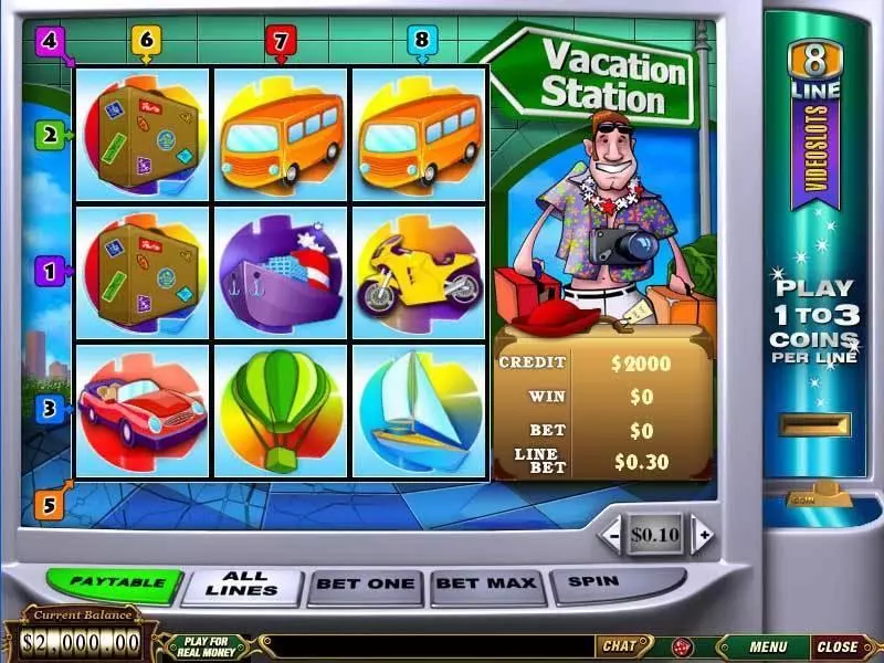 Vacation Station slots Main Screen Reels