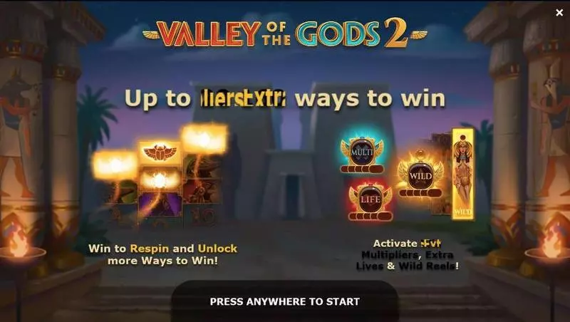 Valley of the Gods 2 slots Info and Rules