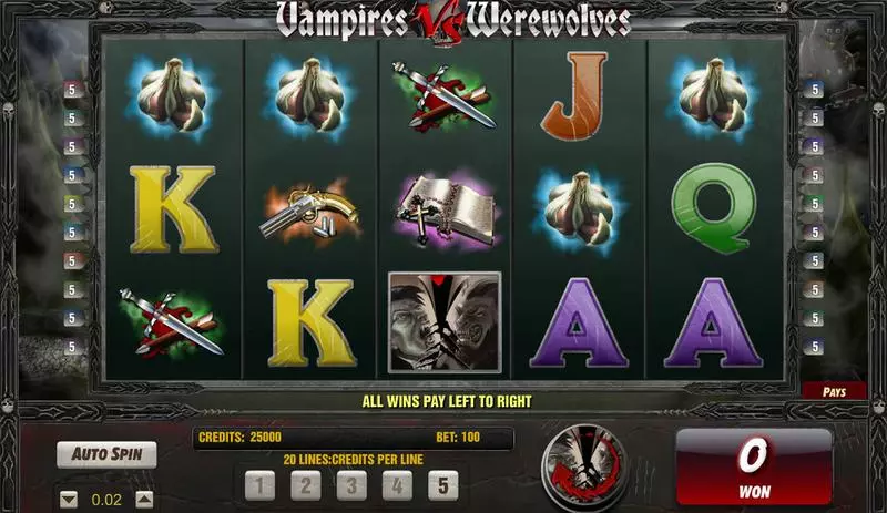 Vampires vs Werewolves slots Main Screen Reels