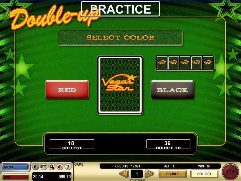 Vegas Star slots Gamble Screen