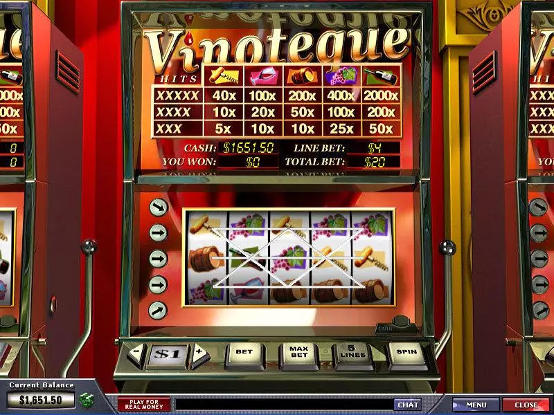 Vinoteque slots Main Screen Reels