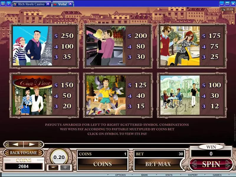 Voila slots Info and Rules