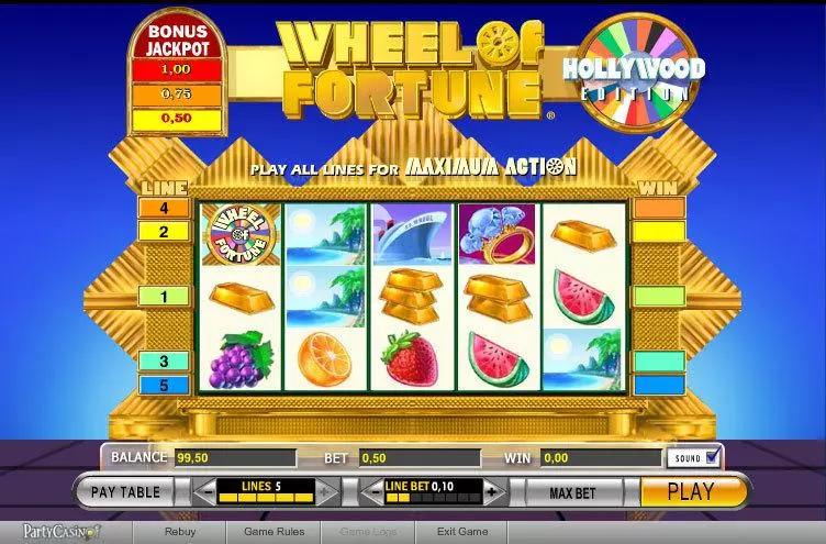 Wheel of Fortune slots Main Screen Reels