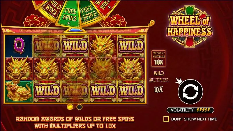 Wheel of Happiness slots Introduction Screen