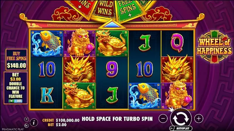 Wheel of Happiness slots Main Screen Reels