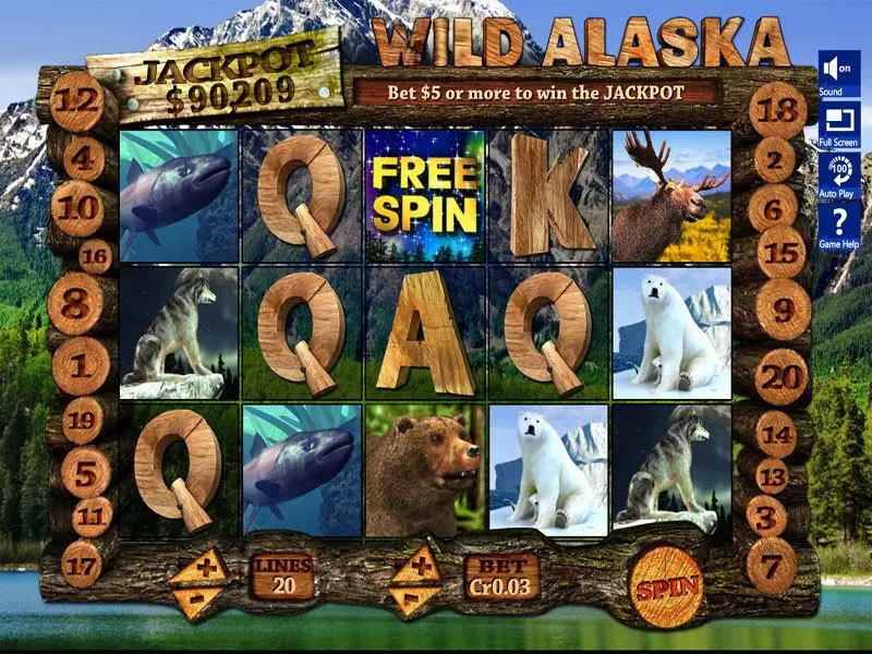 Wild Alaska slots Main Screen Reels