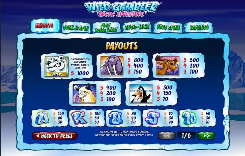 Wild Gambler Artic Adventure slots Info and Rules