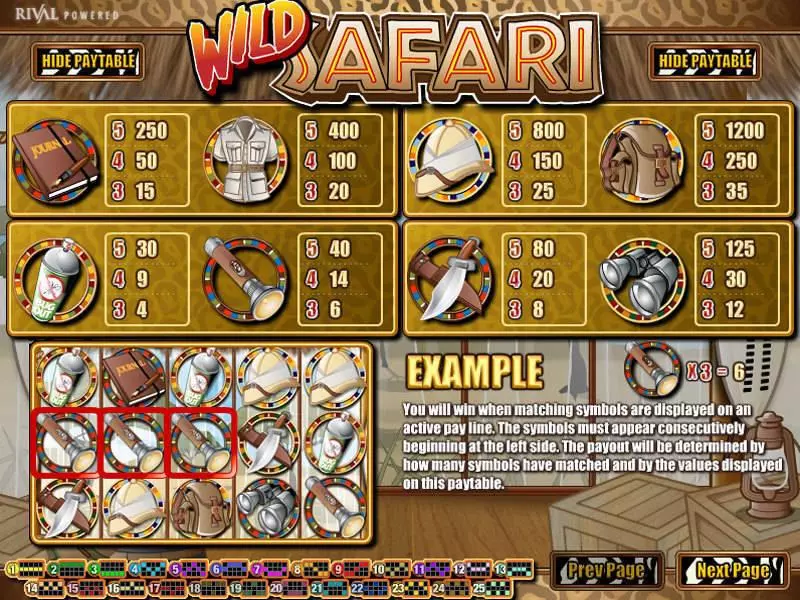 Wild Safari slots Info and Rules