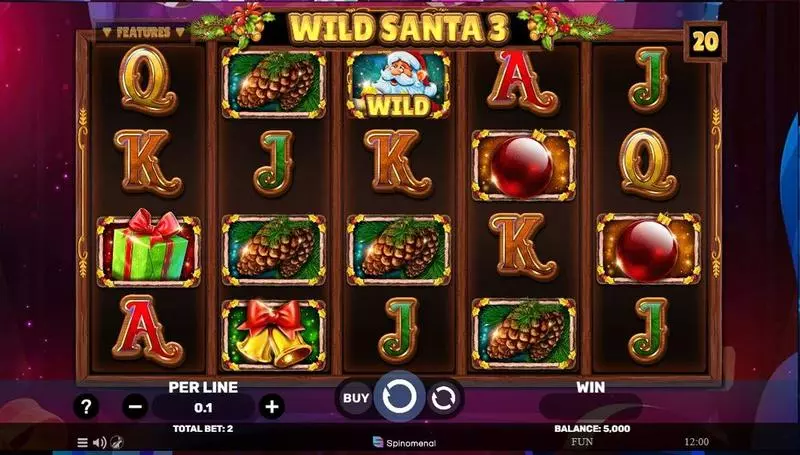 Wild Santa 3 slots Main Screen Reels