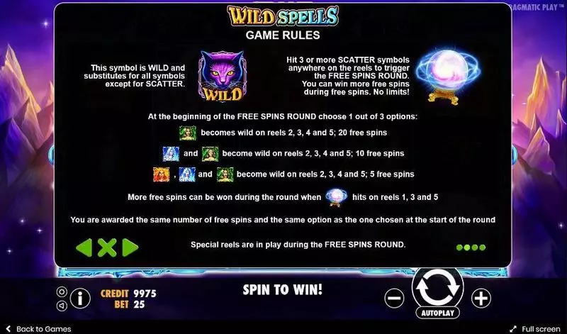 Wild Spells slots Bonus 1