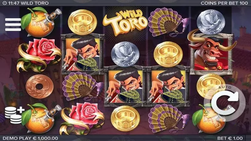Wild Toro slots Main Screen Reels