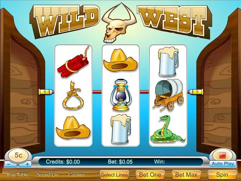 Wild West 3-reel slots Main Screen Reels