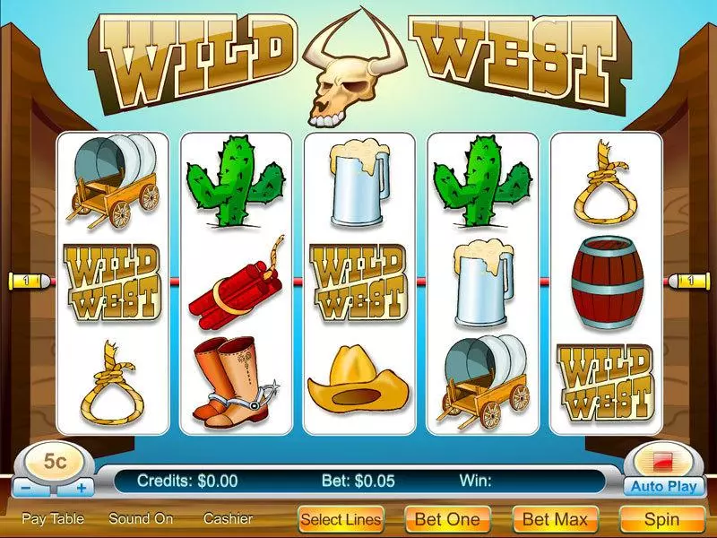 Wild West 5-reel slots Main Screen Reels