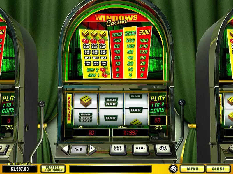 Windows Casino slots Main Screen Reels