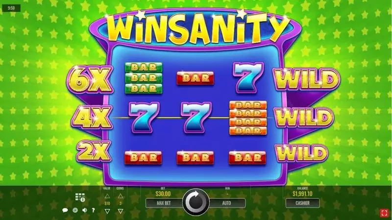 Winsanity slots Main Screen Reels