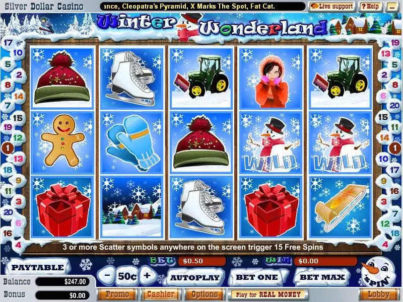 Winter Wonderland slots Main Screen Reels