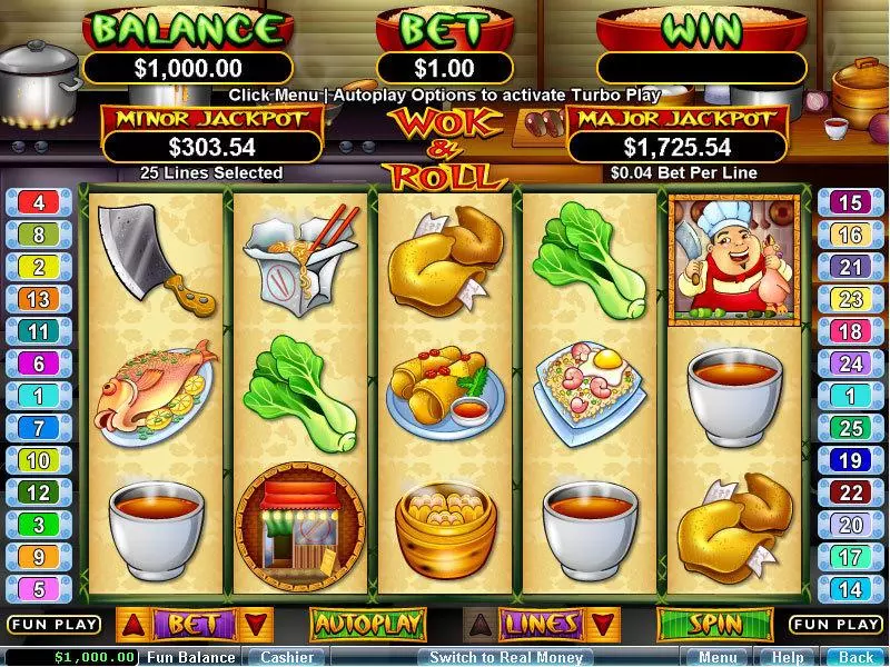 Wok and Roll slots Main Screen Reels