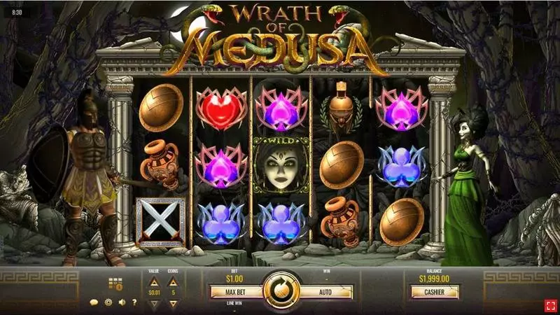 Wrath of Medusa slots Main Screen Reels