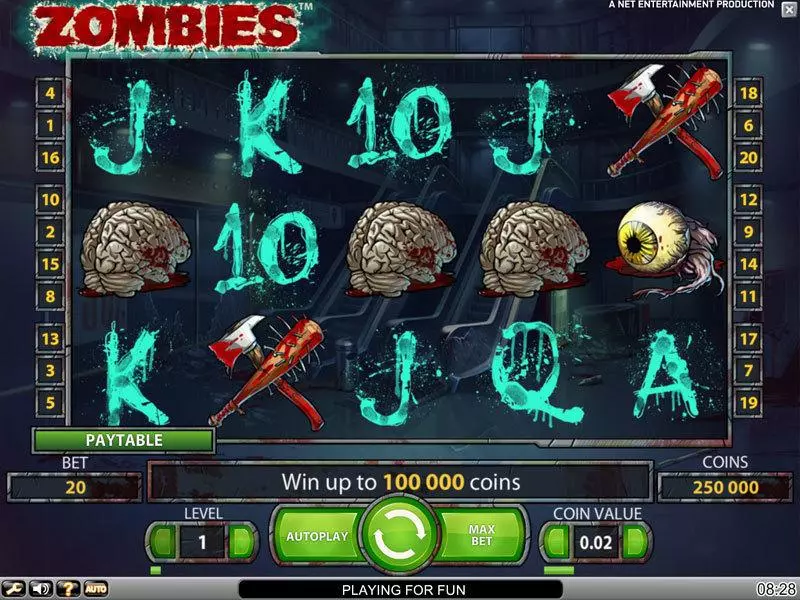 Zombies slots Main Screen Reels