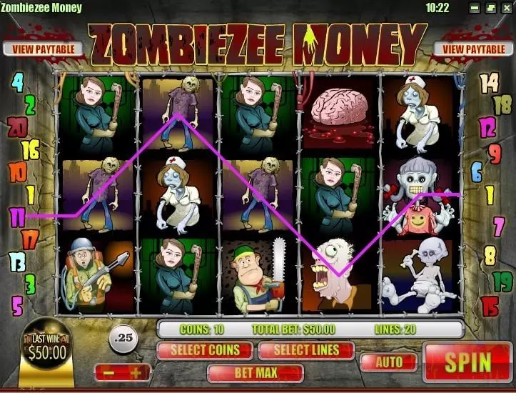 Zombiezee Money slots Introduction Screen